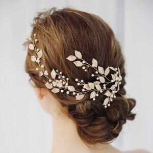 髪飾り ヘッドドレス 花 ウェディング 結婚式 リーフ ブライダル パール