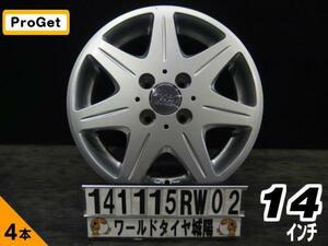 [中古ホイール4本セット]ProGet[14x5J+38/100/4H]アクア,ヴィッツ,カローラ(16系),スペイド,パッソ,bB,ベルタ,ノート(E11),マーチ(K12)