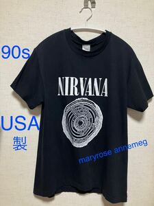 90s ニルヴァーナ Tシャツ USA製 Mサイズ コットン100% シングルステッチ 