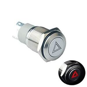 Ulincos U16F10M hazard pushed . button switch alternator -to type waterproof ON/OFF switch silver stain re