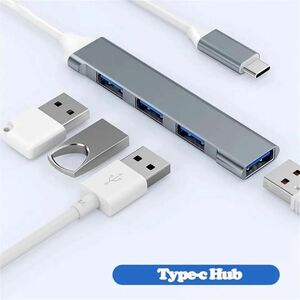 最安値！即日発送。USBタイプcハブミニusb3.1マルチ4ポート4in1アルミ合金スプリッターアダプター