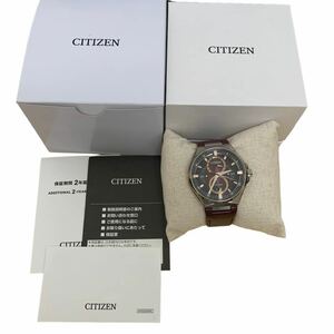 [7255]1 jpy ~ CITIZEN Citizen Atessa Eko-Drive 8730-S127921 solar moon phase men's wristwatch used present condition goods operation goods 