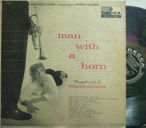 ３枚で送料無料【米Decca mono】Louis Armstrong, Howard McGhee, Roy Eldridge, etc/Man with A Horn, trumpet solos by Famous Jazzmen