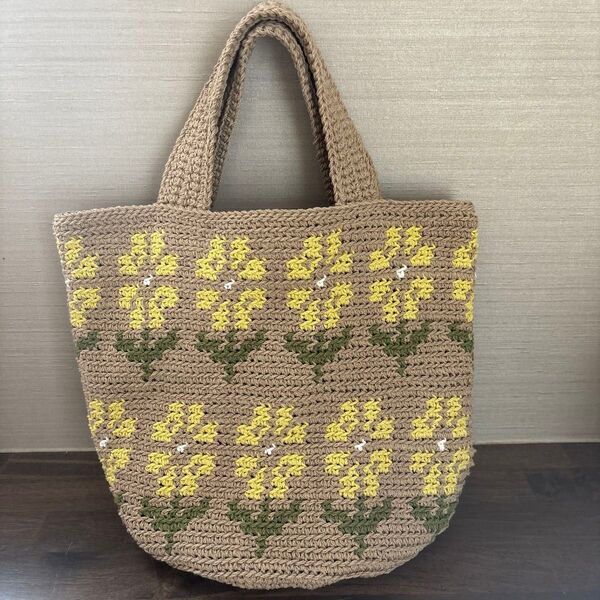 ハンドメイド かぎ編み デイジーのハンドバッグ ⑧