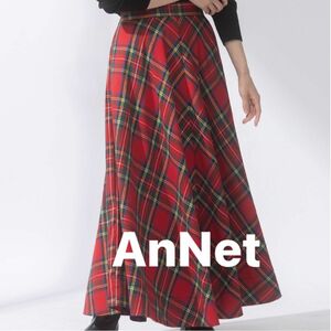 AnNet タータンチェックフレアマキシスカート