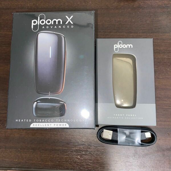 【期間限定セール】Ploom X ADVANCED フロントパネル(シャンパンゴールド)、専用USB付属