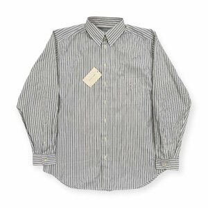 90s ビンテージ タグ付き/未使用品◆EMPORIO ARMANI エンポリオアルマーニ ストライプ柄 長袖シャツ 40/15 3/4/グレー×ホワイト/D-TK-6246