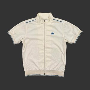 adidas GOLF アディダス ゴルフ 裏メッシュ ダブルジップ 半袖 ウインドブレーカー ジャケット M/メンズ スポーツ/白/ホワイト