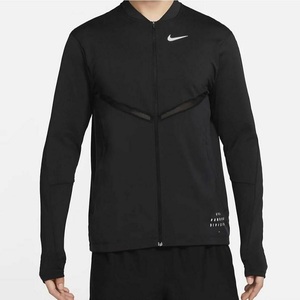  Nike L Ran division Element full Zip jacket black long sleeve shirt dry Fit running 