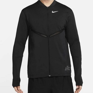  Nike M Ran division Element full Zip jacket black long sleeve shirt dry Fit running 