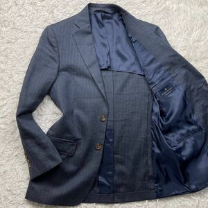  прекрасный товар /linen. Brooks Brothers "в елочку" tailored jacket темно-синий блейзер темно-синий темно синий M~L ранг 46 BROOKS BROTHERS весна лето осень 