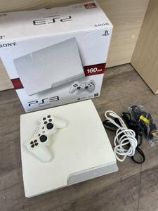 （839）PS3 本体 160GB ホワイト SONY PlayStation3 CECH-3000A 初期化済 未検品ジャンク プレステ3 