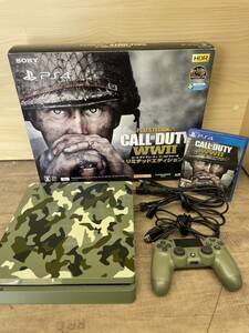 (854)SONY PlayStation4 CUHJ-10018 Call of Duty world War II Limited Edition 1TB CUH-2100B camouflage controller 