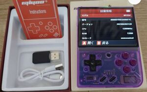  used Miyoo Mini Plus purple MicroSD64GB attached portable retro video game 