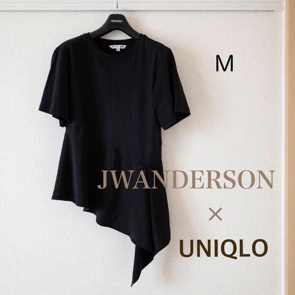 JWANDERSON UNIQLO おしゃれ 黒 カットソー 半袖 M ロゴ刺繍 Tシャツ ブラウス