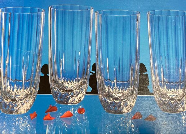 【未使用】カプリクリスタル　コンツェルト　グラス4客セット　イタリア製 クリスタルガラス