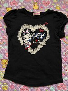 mezzopiano メゾピアノ 半袖Tシャツ べリエちゃん ガールズ 女児 黒