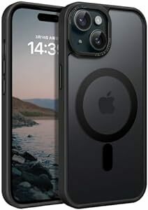 BENTOBEN iPhone 15 Plus ケース MagSafe対応 ワイヤレス充電 半透明 マット感 指紋防止 メタル レ