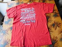 T-shits Tシャツ Rno131 FRUIT LOOM HEAVY L/G/G/ 赤　BLESS GIRL WHATEVER IS TRUE NORBLE RIGHT 米軍基地上着 古着　used AIRFORCE_画像3