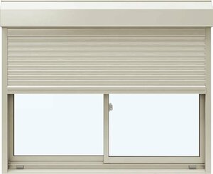 アルミサッシ YKK フレミング シャッター付 引違い窓 W1690×H1370 （16513） 複層