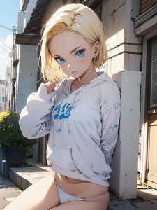 jg8★全て一点物★[おまけ] ドラゴンボール 人造人間 18号 同人 ポスター A4 光沢紙 美少女 アニメ イラストアート