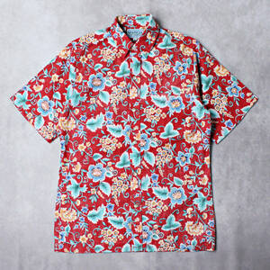 【MANOA SHIRTS COMPANY】USA製 ボタンダウン アロハシャツ 花柄 ハワイアン ビンテージ Sサイズ