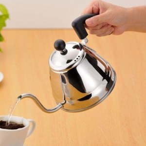 日本製 IH対応 可愛い コーヒーポット 18-8ステンレス製 湯沸かし 1L 細口タイプ ケトル ハンドドリップ 持ちやすい ドリップ用 カフェ