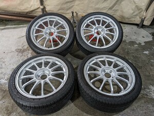 【HRN】TANABE SSR TYPE-F 19インチ PCD114.3 5穴 8.5J +42 YOKOHAMA Earth-1 245/40R19 4本セット 当時物 室内保管 使用感少ない