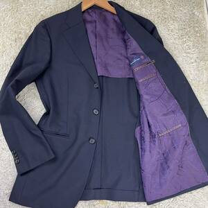 1 иен превосходный товар L соответствует Paul Smith PaulSmith tailored jacket Ermenegildo Zegna ткань темно-синий темно-синий карта костюм необшитый на спине весна лето 