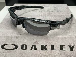 偏光★OAKLEYオークリー FAST JACKETファストジャケット CarbonFiber 黒カーボンブラック/POLARIZEDミラー AsianFIT USA製サングラス 廃盤