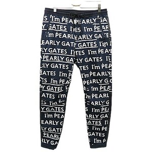 [ with translation ]1,000 jpy ~ PEARLY GATES Pearly Gates pants Logo total pattern navy series size 5 men's Golf wear [M5307]