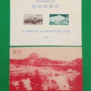 特価提供!高品質極上美品/上信越高原国立公園/タトゥ付き/小型シート/1954年/カタログ価格5,000円/№345