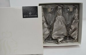 未使用 ROYAL DOULTON ロイヤルドルトン リフレクション テーブルワイン 2客 ワイングラス クリスタルガラス