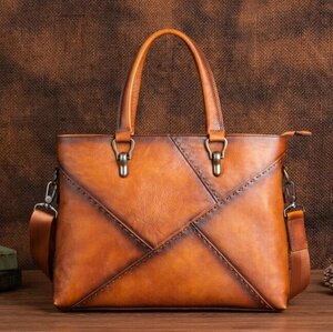  handmade hand dyeing cow leather hand made men's bag original leather business bag briefcase leather commuting bag handbag bag business trip 