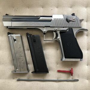  used real . verification settled ] Tokyo Marui desert Eagle 50AE hard kick chrome silver preliminary magazine attaching gas gun gas bro18 prohibitation air gun 