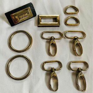 バッグ金具 いろいろ 10点 ゴールド