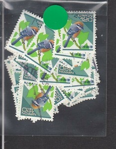 〒432-89　普通切手　日本の自然　モズ　使用済　 50枚　