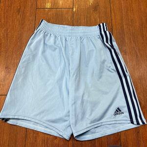 アディダス adidas サッカー ゲームパンツ L 水色×ネイビー b1