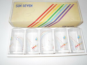 ADERIA GLASS SUN SEVEN RAINBOW COLOR 5個セット 食器 グラス レトロ アデリアグラス★新品未使用