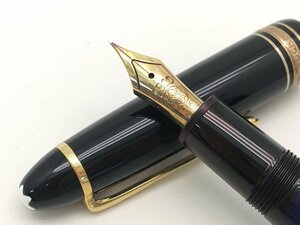  Montblanc Meister shutikNo.146 fountain pen pen .14K black × Gold writing brush chronicle not yet verification present condition delivery used [UW050766]