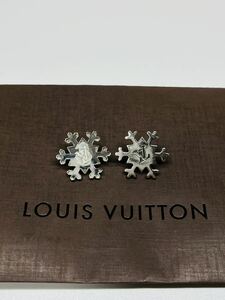 1円 美品 LOUIS VUITTON モノグラム ルイ ヴィトン エトワール ベネイジ ピンバッチ シルバー 刻印 ダミエ ブローチ 雪 結晶