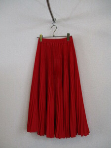  красный плиссировать длинная юбка (USED)20119②