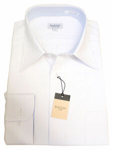 【L】形態安定 ホワイトストライプ レギュラーカラー ワイシャツ　新品・未使用