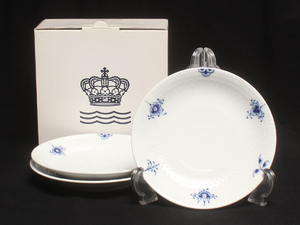 美品 ロイヤルコペンハーゲン プレート 皿 3点セット 15cm ブルーパルメッテ ブロッサム Royal Copenhagen