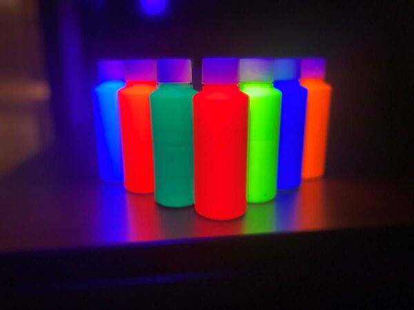 全色セット 蛍光顔料 オレンジ・グリーン・イエロー・レッド・ピンク・ブルー・ホワイトの7本セット 原液60g セット価格 鈑金塗装