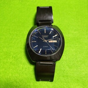 シチズン　カスタムＶ２　ブラッキー　自動巻き腕時計（1970年代製）５面カットガラス CITIZEN