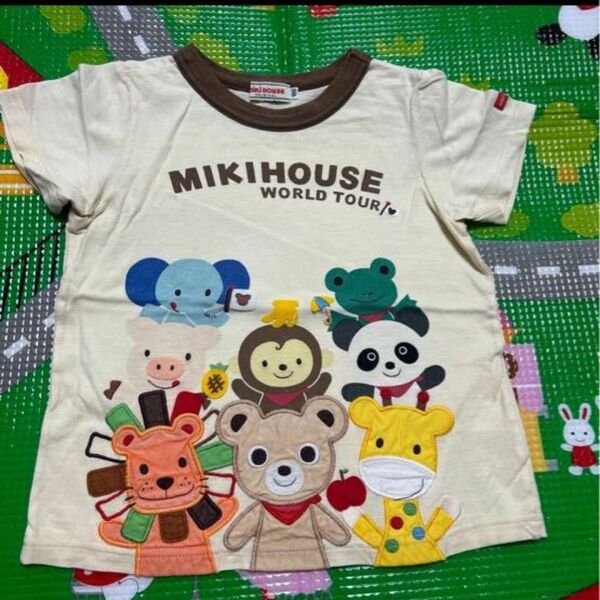 ミキハウス100 ワールドツアー プッチー アニマル 仲間達 半袖Tシャツ