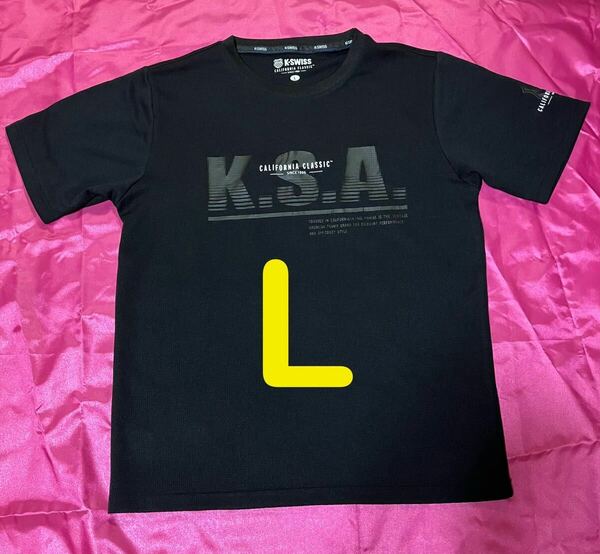 K-SWISS ブラック色 半袖Tシャツ メンズ L