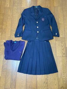 ブレザー 女子 制服 冬物　上下セット 紺