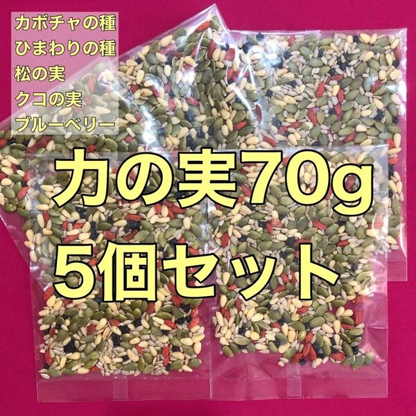 お値下げ不可 力の実70g×5 ナッツフルーツシードミックス松クコひまわりカボチャブルーベリー